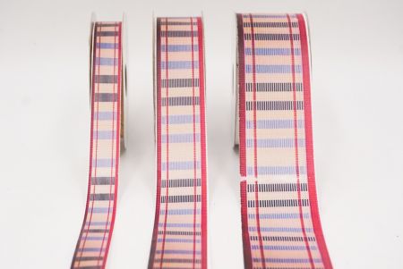 Rot und Marine Karoband mit schwarzen Akzenten Set_AI